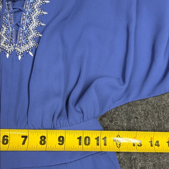 White House Black Market Blue Embroidered Garment - Picture 9 of 11